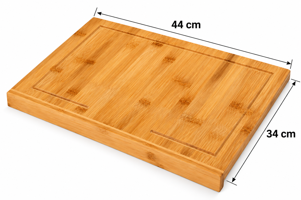 Schneidebrett Küchenbrett aus Bambus Holz 44x34cm