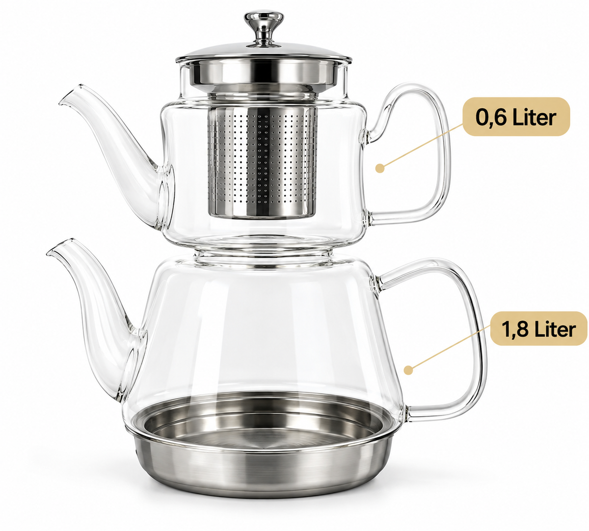Teekanne aus Glas Türkisch Teekanne Induktion