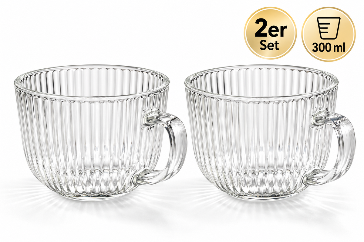 2er Kaffeegläser Teeglas Cappuccino 300ml