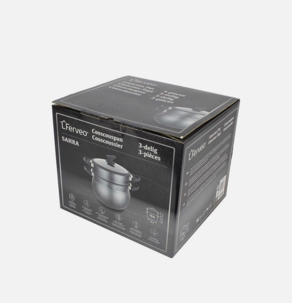 Couscous Topf Couscoussiere Kuskus Dampfgarer Kochtopf Induktion Granit 8,4L