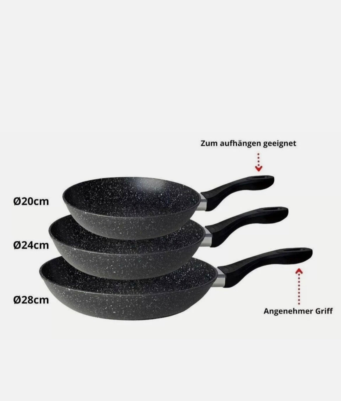 Pfannen Induktionsbratpfanne Bratpfanne 3tlg