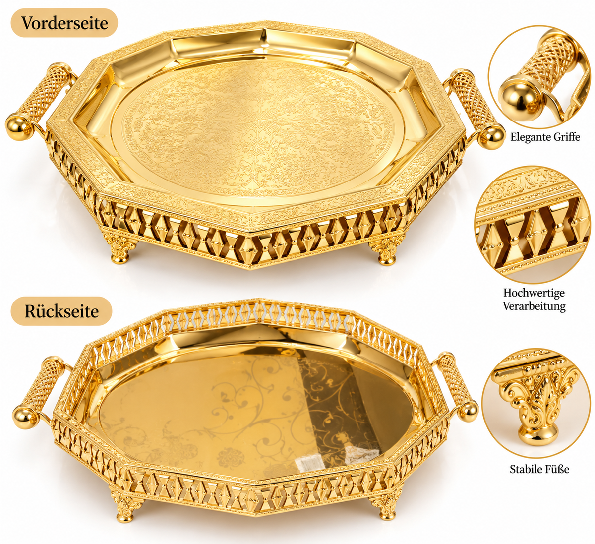 Tablett, orientalische Tablett, gold Tablett