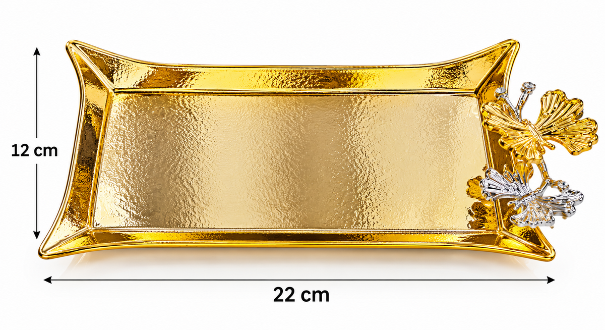 Tablett gold Serviertablett Edelstahl