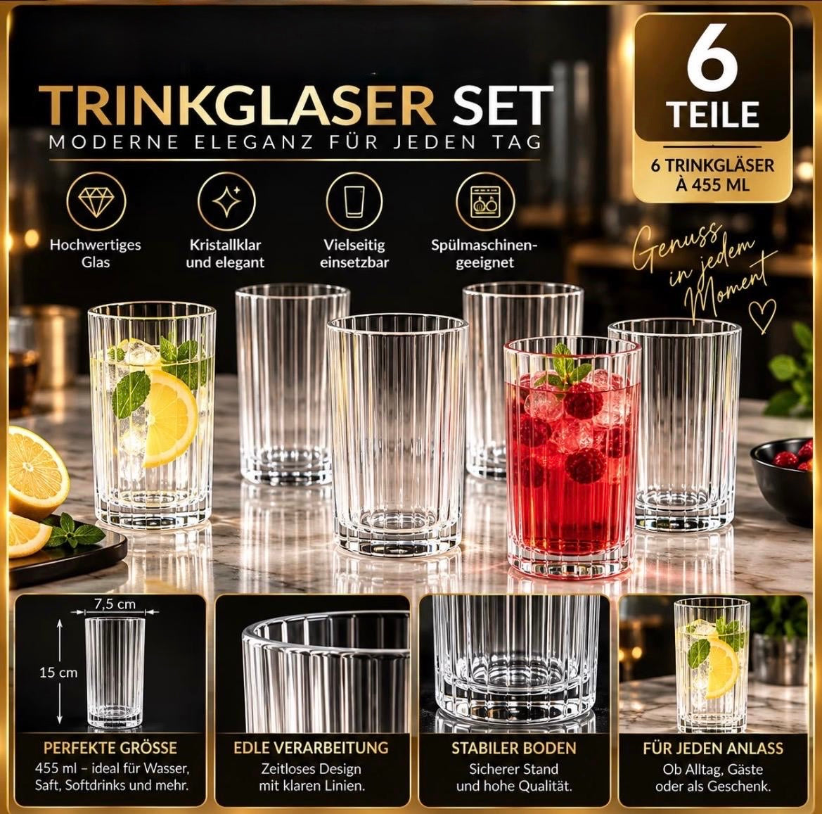 6er Long gläser,Trinkgläser