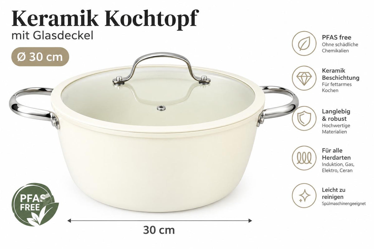 Kochtopf Kochgeschirr Keramik Edelstahl Induktion