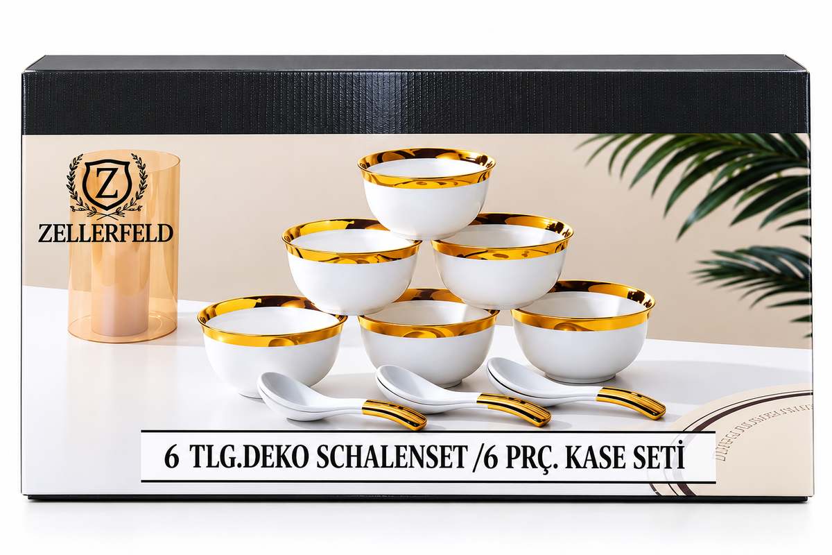 Schalen Set Porzellan mit Löffel Schüsseln 12-teilig