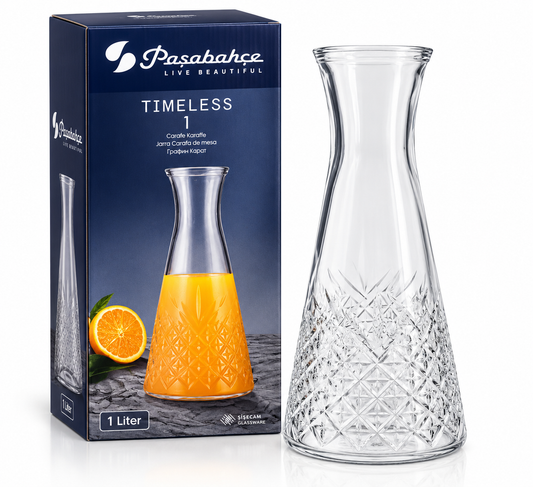 1L Glaskaraffe Saftkaraffe Glaskrug Wasserkaraffe
