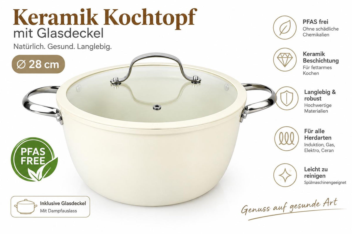 Kochtopf Kochgeschirr Keramik Edelstahl Induktion