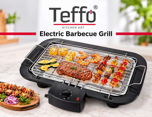Tischgrill Elektrogrill 2000W Elektrischer BBQ Grill Rauchlos für Balkon Garten