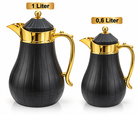 Thermokanne Isolierung schwarz Gold 1Liter