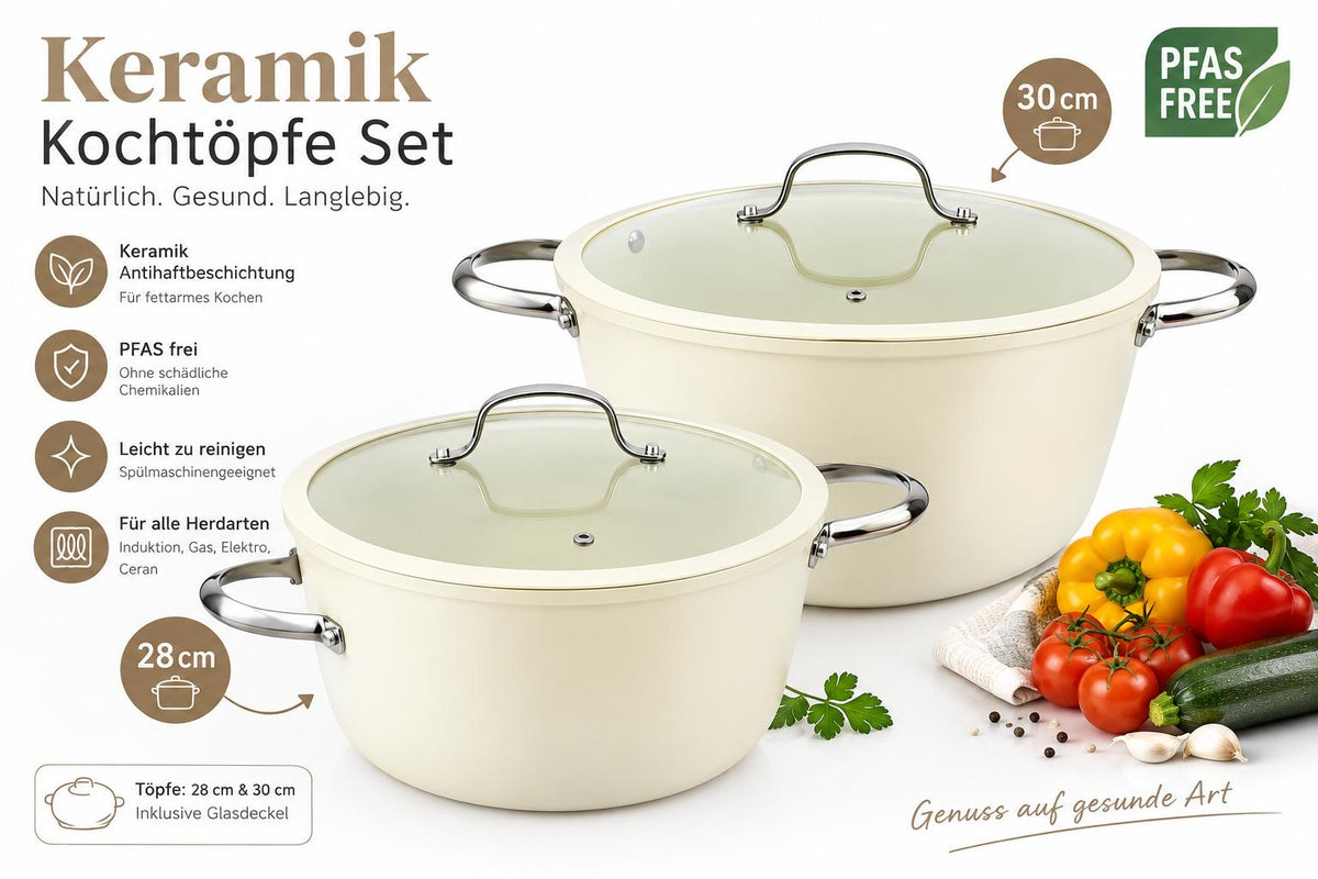 Kochtopf Kochgeschirr Keramik Edelstahl Induktion
