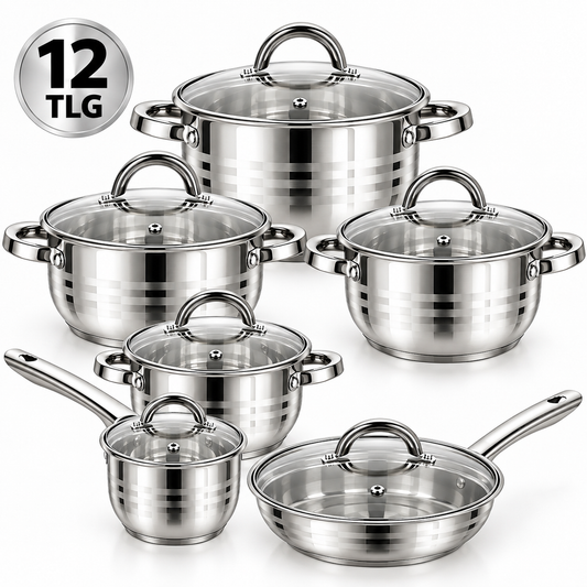 Topfset Induktion 12-teilig Kochtopfset Kochtopf Kochgeschirr