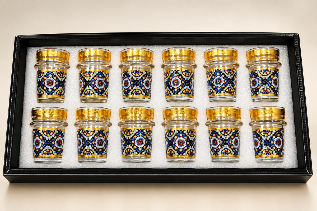 Teegläser 12tlg orientalisch mit gold