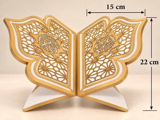 Koran Halter Koran Ständer Quran Halter Quran Ständer Buchständer dunkel holz mit Gold Farb