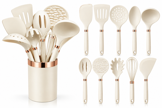Küchenhelfer Set Küchenutensilien beige 10-tlg
