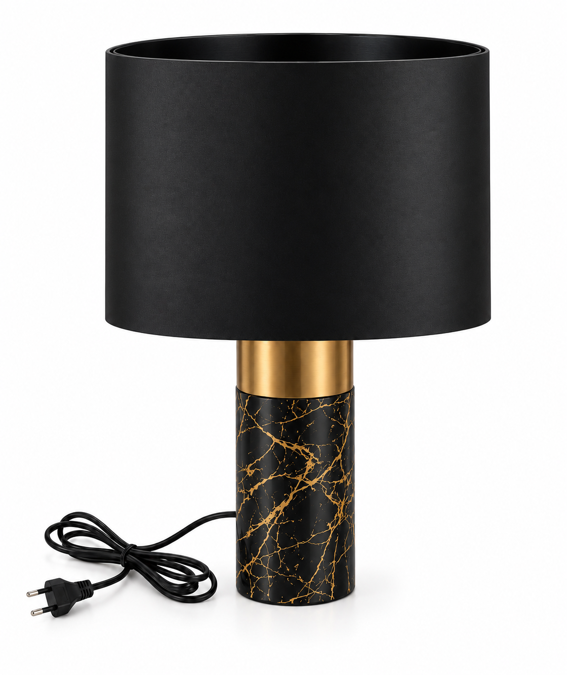Nachttischlampe Wohnzimmerlampe Tischlampe schwarz Gold