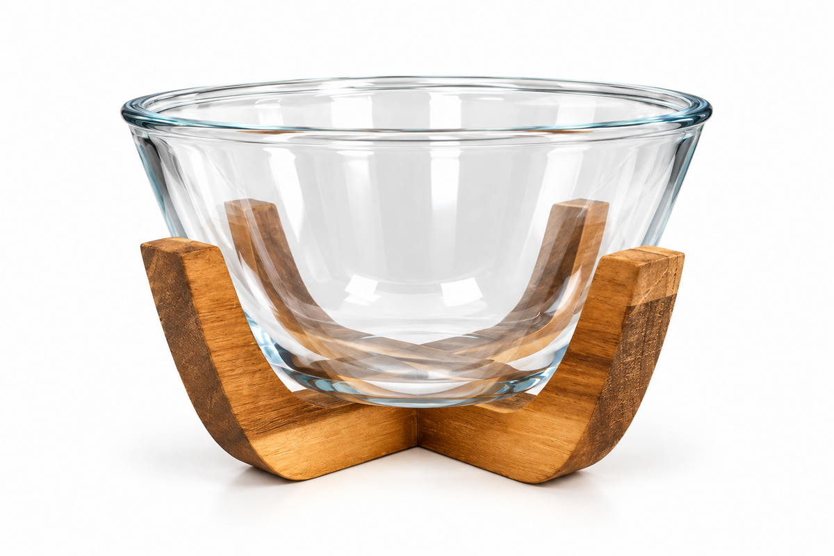 Schale mit Akazien stand Glas Schale auf Stand