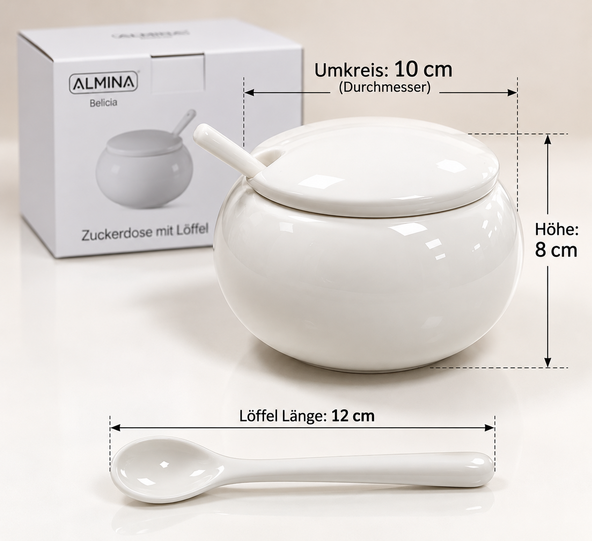 Zucker Dose mit Löffel Porzellan zucker Dose mit Löffel