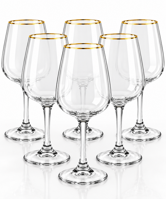 Gläser Set Wein Gläser mit Gold rand