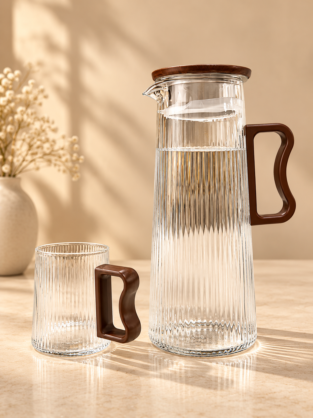 Karaffe Gläser Set 6 Gläser mit Krug