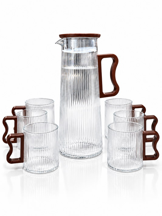 Karaffe Gläser Set 6 Gläser mit Krug