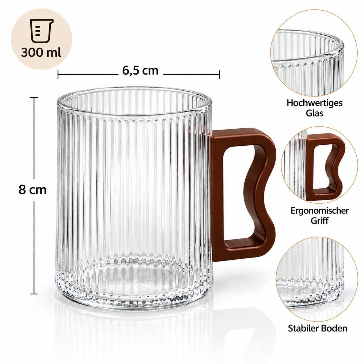 Karaffe Gläser Set 6 Gläser mit Krug