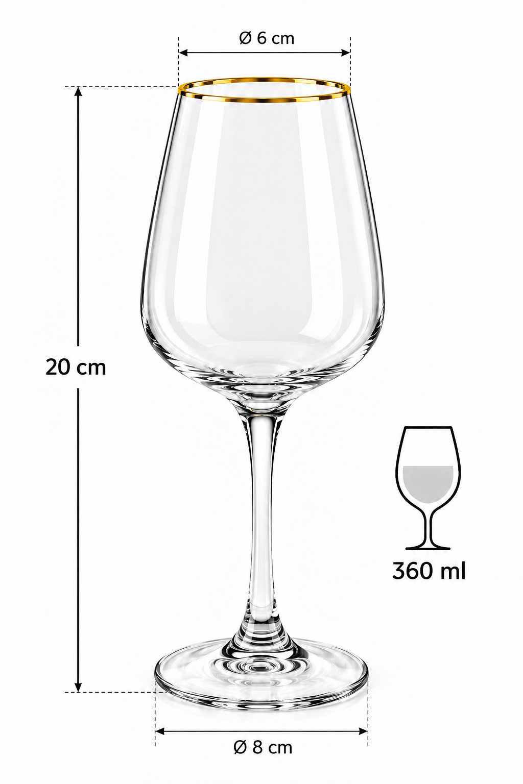 Gläser Set Wein Gläser mit Gold rand