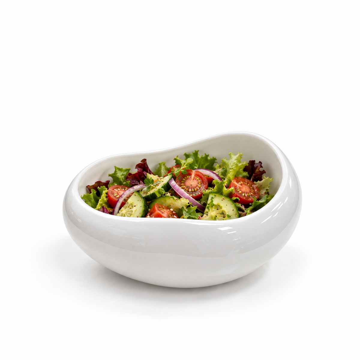 Schale Wave Salat Schale Porzellan weiß schale