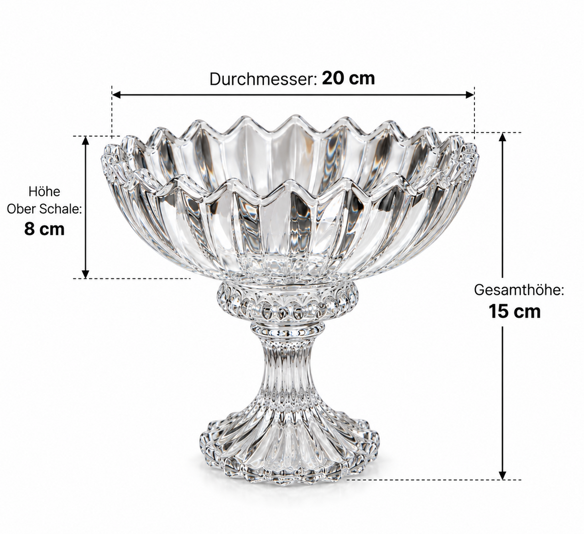 Schale Glas Platte Schale auf Fuß