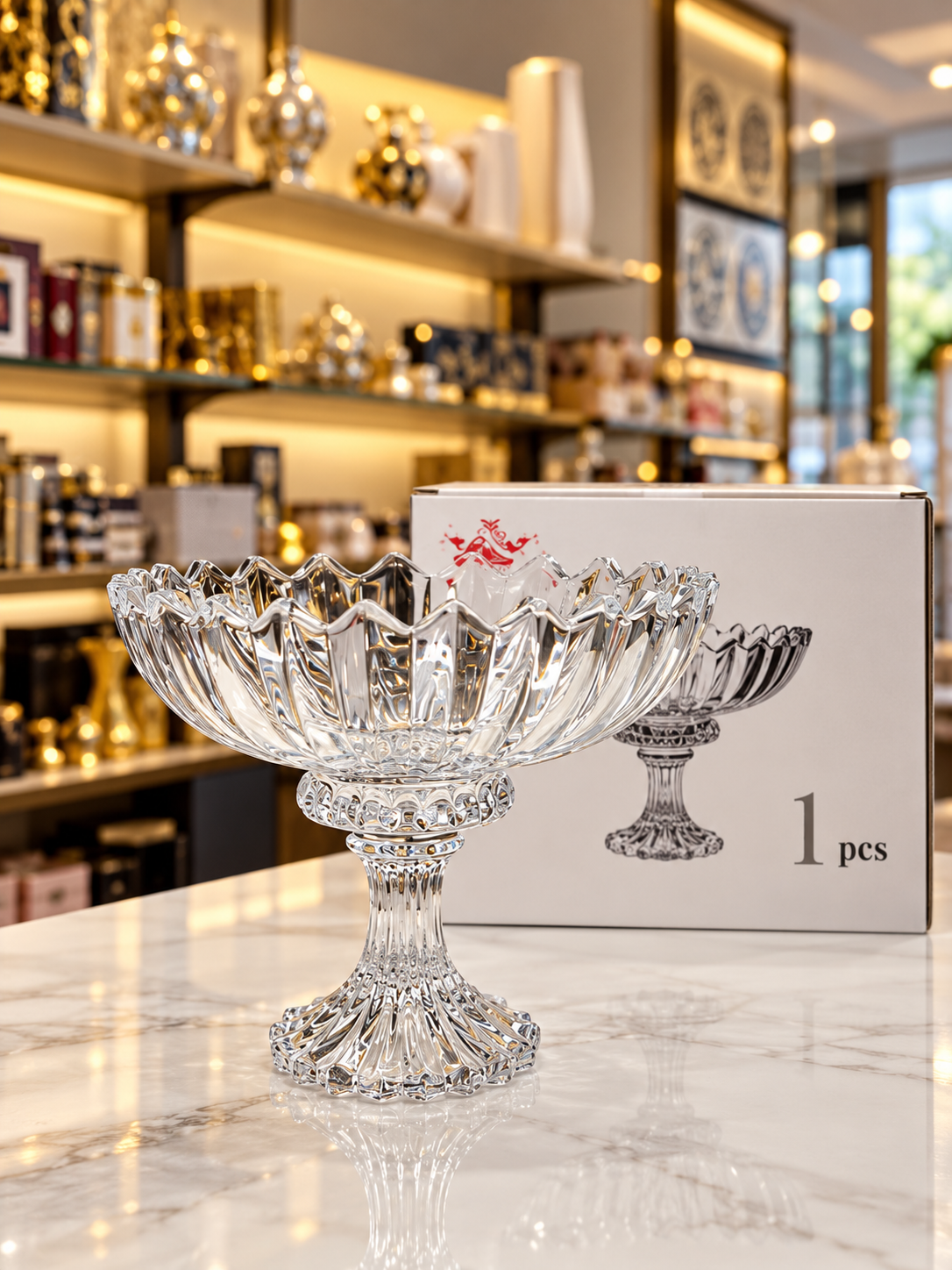 Schale Glas Platte Schale auf Fuß