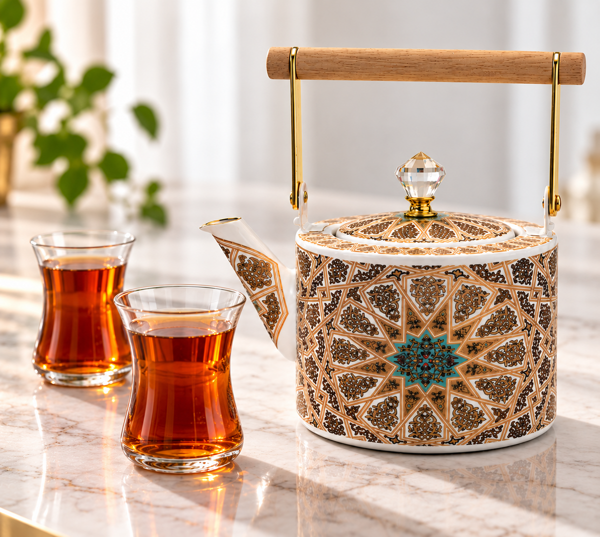 Tee Kanne orientalisch Edehlstahl Kanne