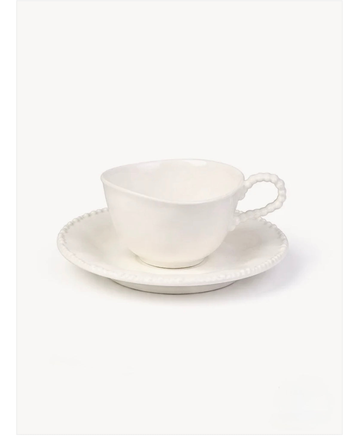 Kaffeetassen Pearly 12teilig weiß Porzellan Teetassen Cappuccinotassen