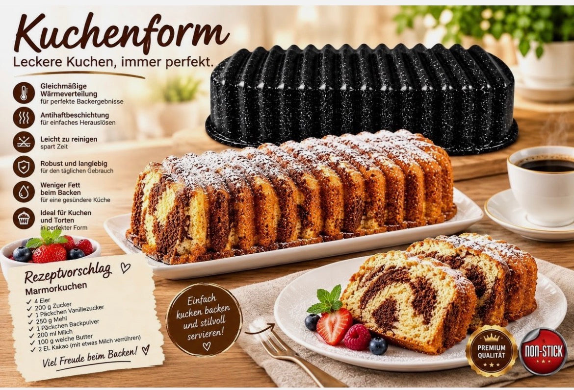 Backform Kuchenform Marmorkuchen Granit