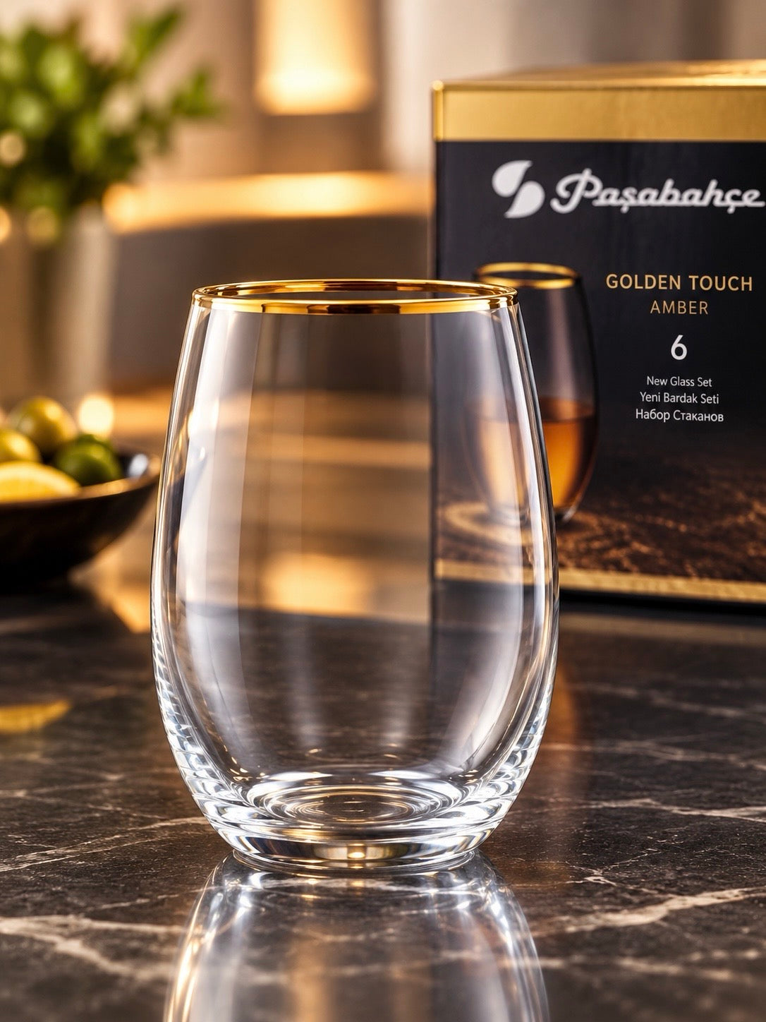Pasabahçe Gläser, Golden touch AMBER