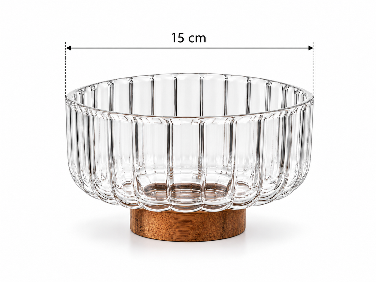 Glasplatte servierplatte platte mit Akazien fuss