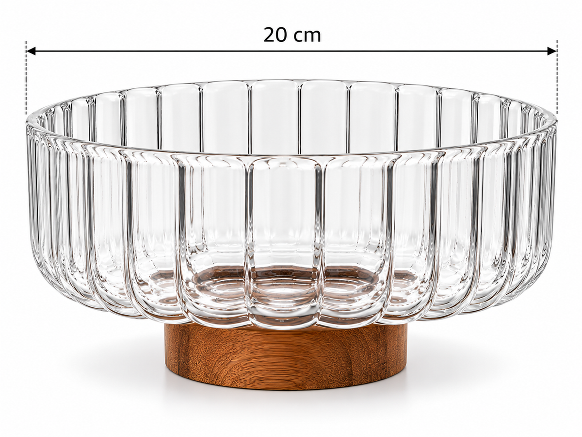 Glasplatte servierplatte platte mit Akazien fuss