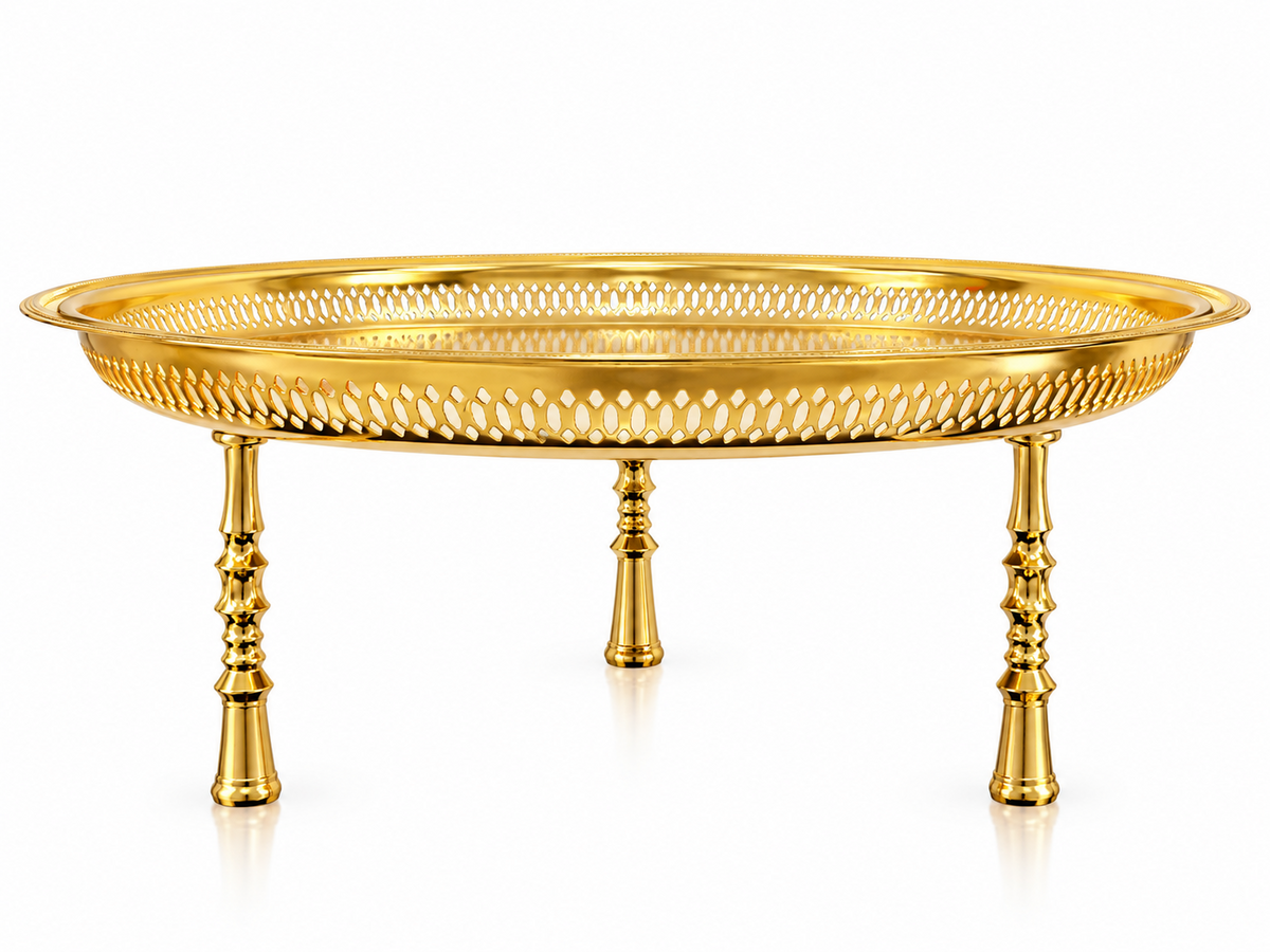 Tablett gold Tablett Silber Tablett auf 3 Beine orientalisch Tablett