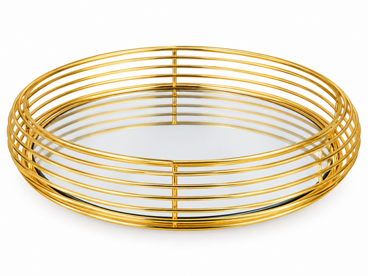 Spiegel Tablett Gold rund 30cm