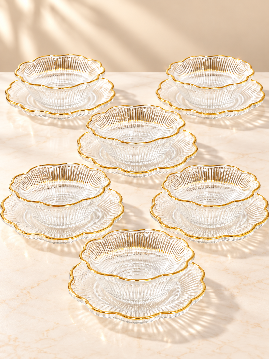 12tlg Schalen Set Glas Schalen Dessert Schalen Snack Schalen