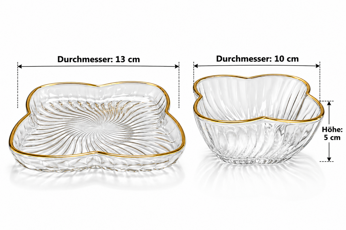 12tlg Schalen Set Glas Schalen Dessert Schalen Snack Schalen