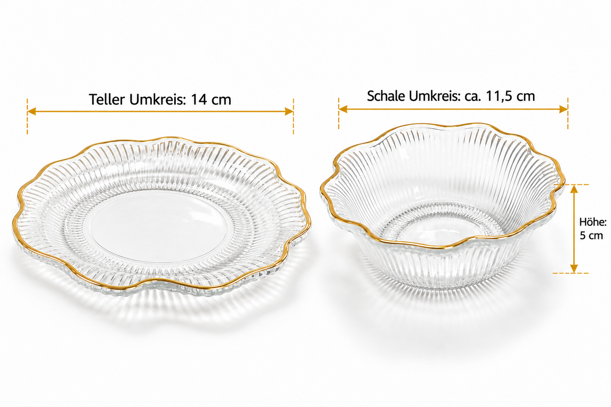 12tlg Schalen Set Glas Schalen Dessert Schalen Snack Schalen
