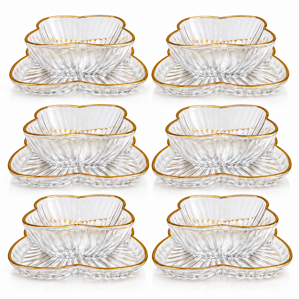 12tlg Schalen Set Glas Schalen Dessert Schalen Snack Schalen