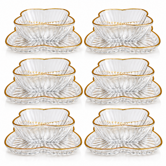 12tlg Schalen Set Glas Schalen Dessert Schalen Snack Schalen