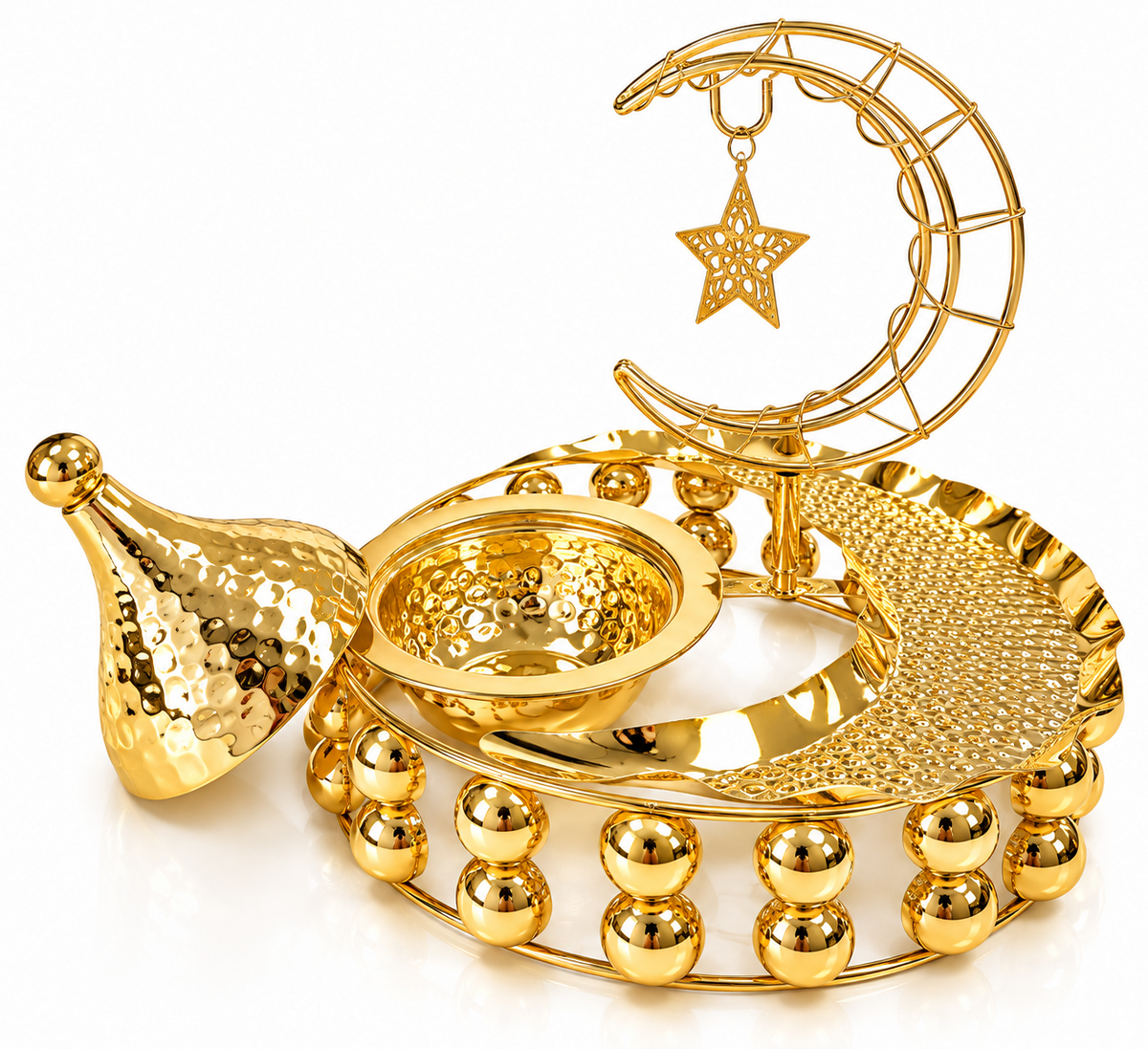 Platte Edehlstahl Platte Ramadan Platte Mond Stern Platte Servier