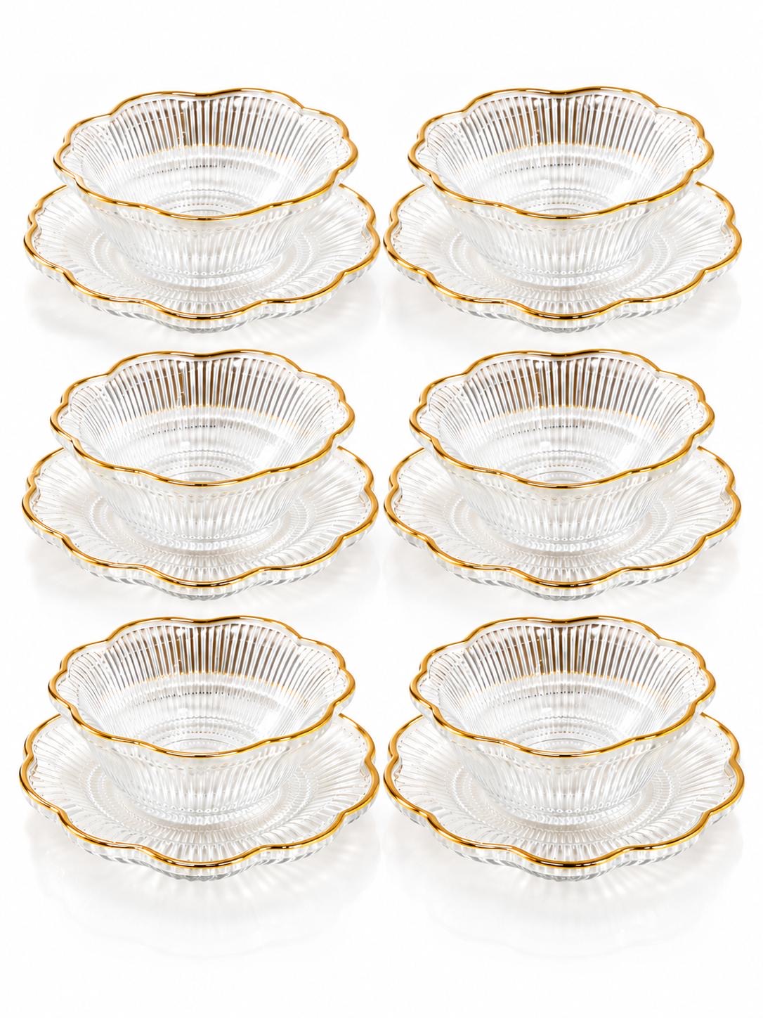 12tlg Schalen Set Glas Schalen Dessert Schalen Snack Schalen